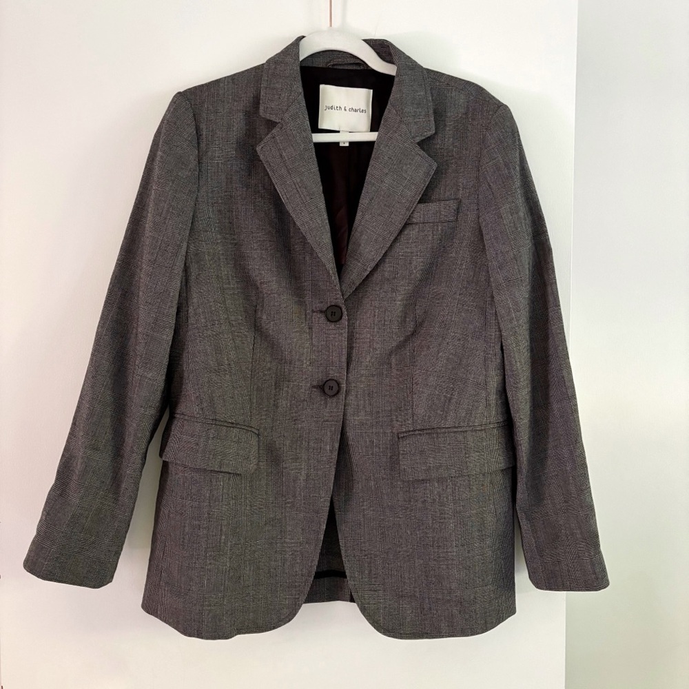 Charcoal Women's Blazer Jacket Judith & Charles Wool Size 8 Made in Canada